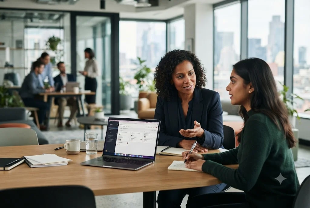 Leadership coaching skills used to develop digital team members